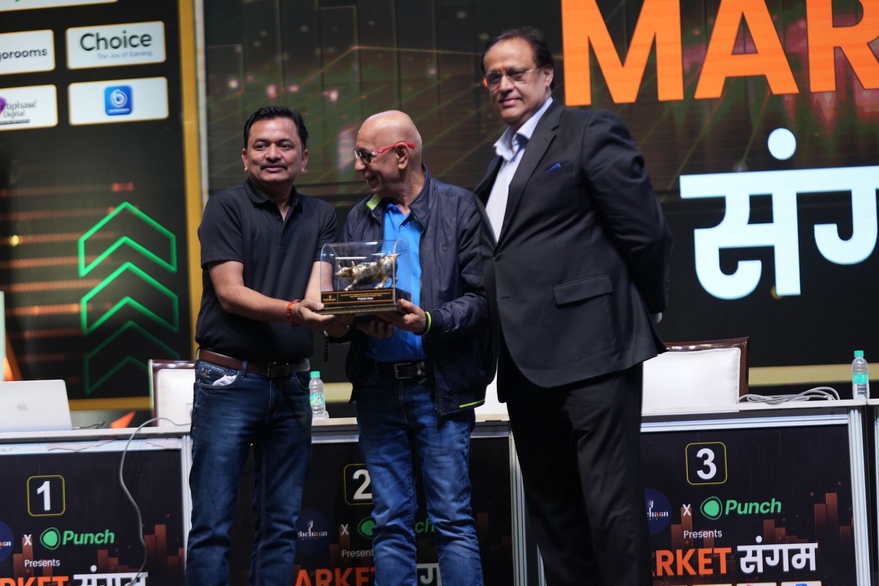 Award recognition on stage